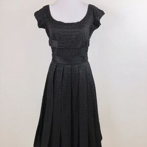 Barbara Tfank Women's Pleated Fit Flare Dress Black Size 6